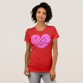 [Kanji] Pink heart shaped Love T-Shirt (Front Full)
