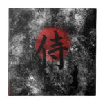 Kanji Samurai Grunge 2 Tile<br><div class="desc">The Japanese Kanji script symbol for the word samurai against a red sun adds oriental flare to this heavily textured grunge-style artwork.</div>