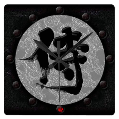 [Kanji] Samurai Yoroi style Square Wall Clock