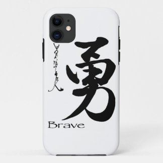 Kanji Symbol BRAVE Japanese Chinese Calligraphy iPhone 11 Case