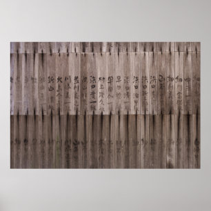 Kanji text on board poster