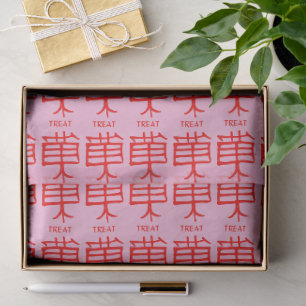 Kanji Treat red pink tissue paper