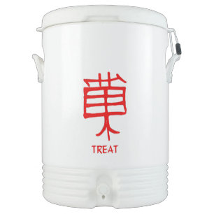 Kanji Treat red white Igloo beverage cooler 10gl