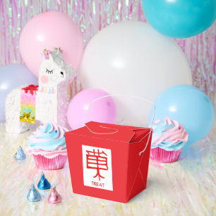 Kanji Treat red white red take out box
