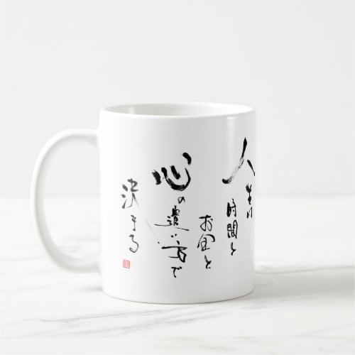 Kanji What is Life Japanese Inspirational Quote Coffee Mug