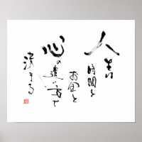 Kanji 'What is Life?' Japanese Inspirational Quote Poster