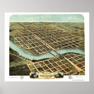 Kankakee, IL Panoramic Map - 1869 Poster