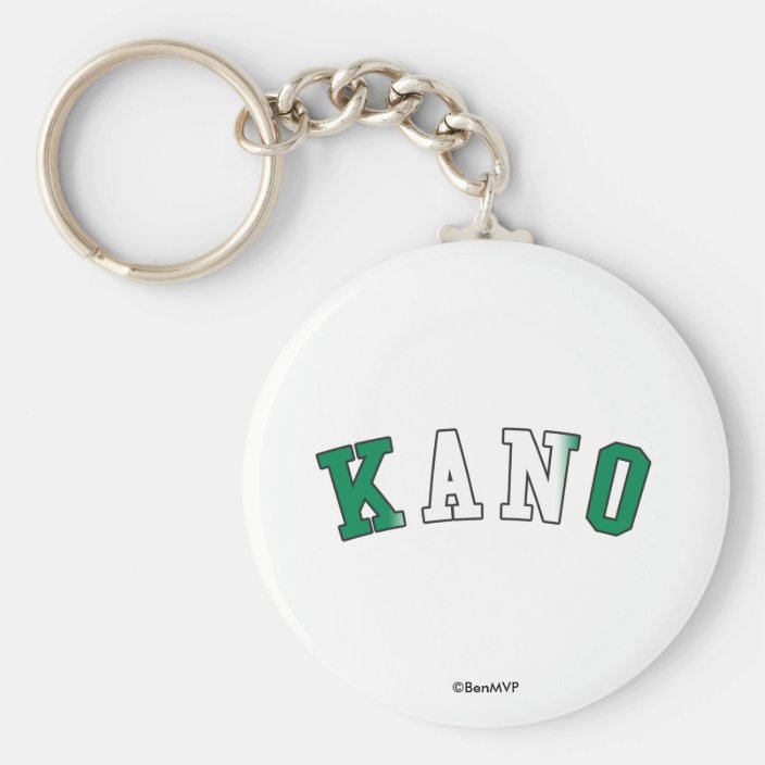 Kano in Nigeria National Flag Colors Keychain