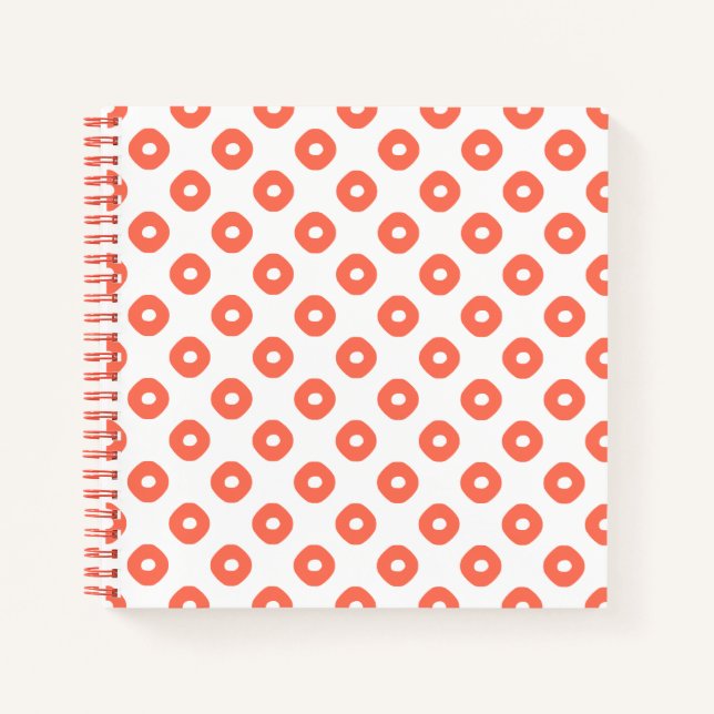 "Kanoko" Fawn Spot Pattern Salmon Pink Notebook (Front)