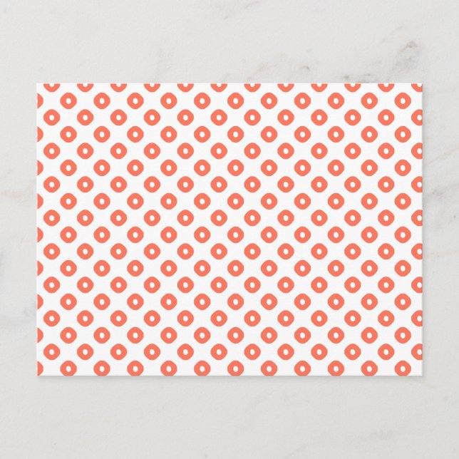 "Kanoko" Fawn Spot Pattern Salmon Pink Postcard (Front)