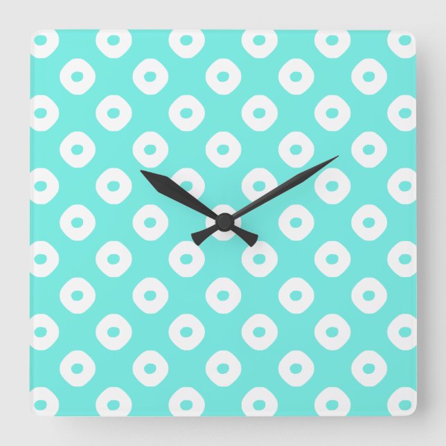 "Kanoko" Fawn Spot Pattern White Square Wall Clock (Front)