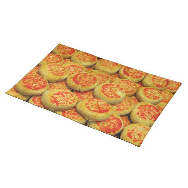 Kanom Pia ขนมเปี๊ยะ ~ Asian Sweets Desserts Food Cloth Placemat (On Table)