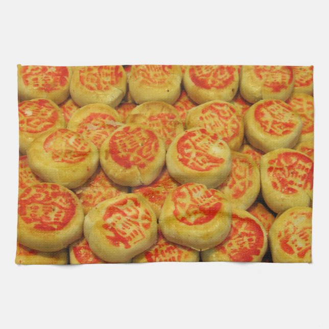 Kanom Pia ขนมเปี๊ยะ ~ Asian Sweets Desserts Food Towel (Horizontal)