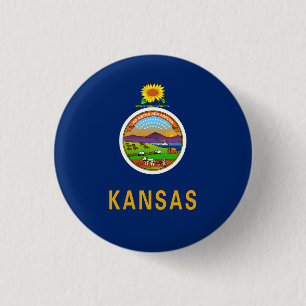 Kansan Flag, Flag of Kansas Button