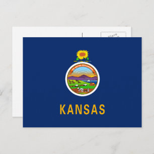 Kansan Flag, Flag of Kansas Postcard