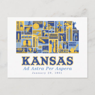 Kansas - Ad Astra Per Aspera - Postcard