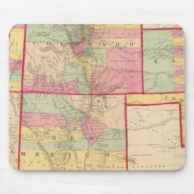 Kansas, and Arizona, Colorado, New Mexico, Utah Mouse Pad (Front)