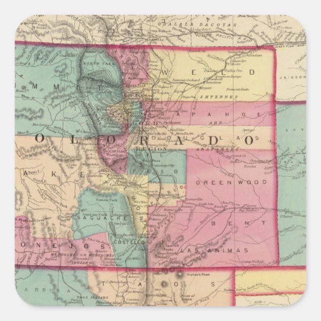 Kansas, Arizona, Colorado, New Mexico, and Utah Square Sticker (Front)
