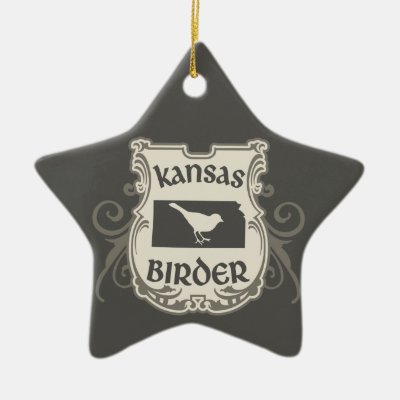 Kansas Birder Ceramic Ornament
