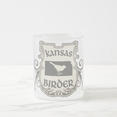 Kansas Birder Frosted Glass Coffee Mug