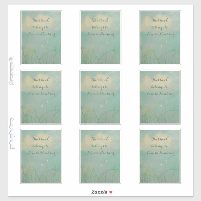 'Kansas' bookplate Sticker (Sheet)