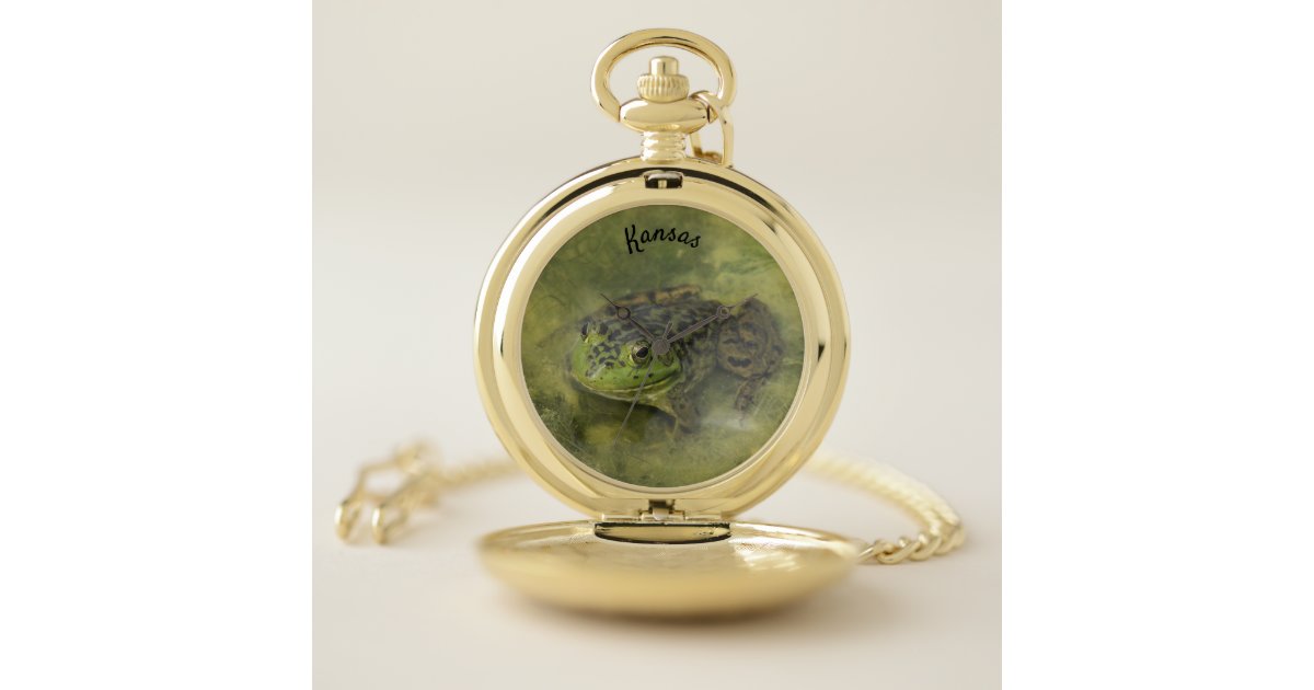 Kansas Bull Frog Pocket Watch Zazzle