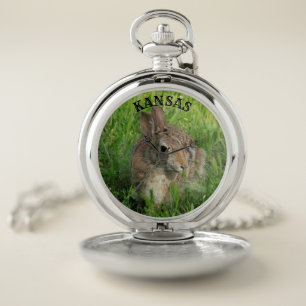 Kansas Bunny Rabbit Pocket Watch