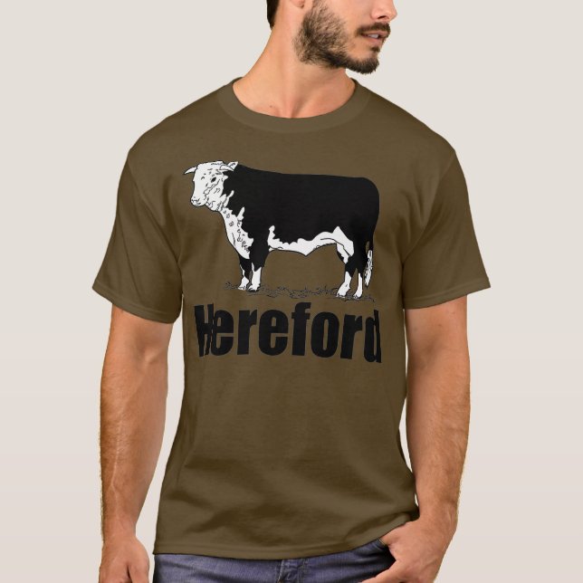 Kansas Cattle Farming Beef Herd Hereford Cow T-Shirt (Front)