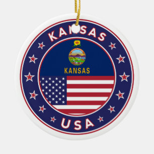 Kansas Ceramic Ornament