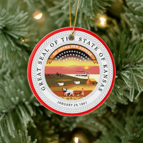Kansas Christmas Ornament