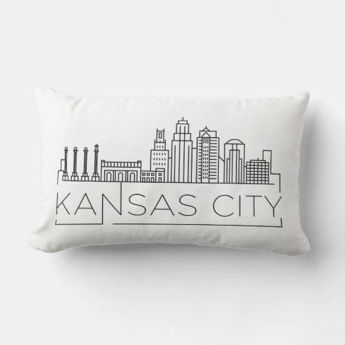 Kansas City Arkansas Skyline Lumbar Pillow