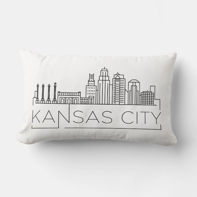 Kansas City, Arkansas Skyline Lumbar Pillow (Front)