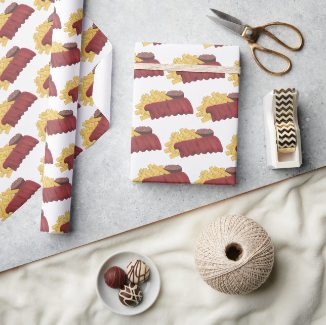 Kansas City BBQ Barbecue Spare Ribs Rib Cookoff  Wrapping Paper (Crafts)