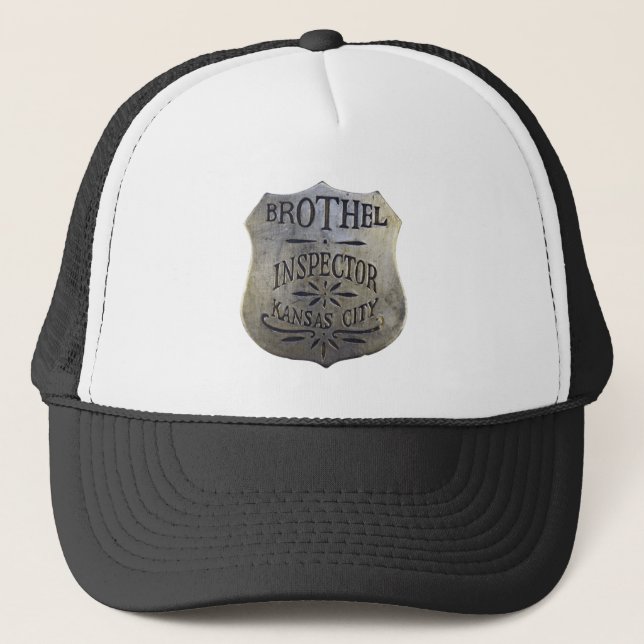 Kansas City Brothel Inspector Badge Trucker Hat (Front)