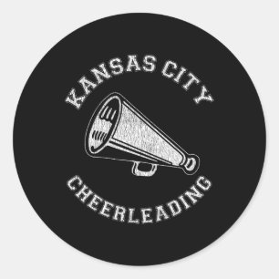 Kansas City Cheer Distressed Retro 90's Cheerleade Classic Round Sticker