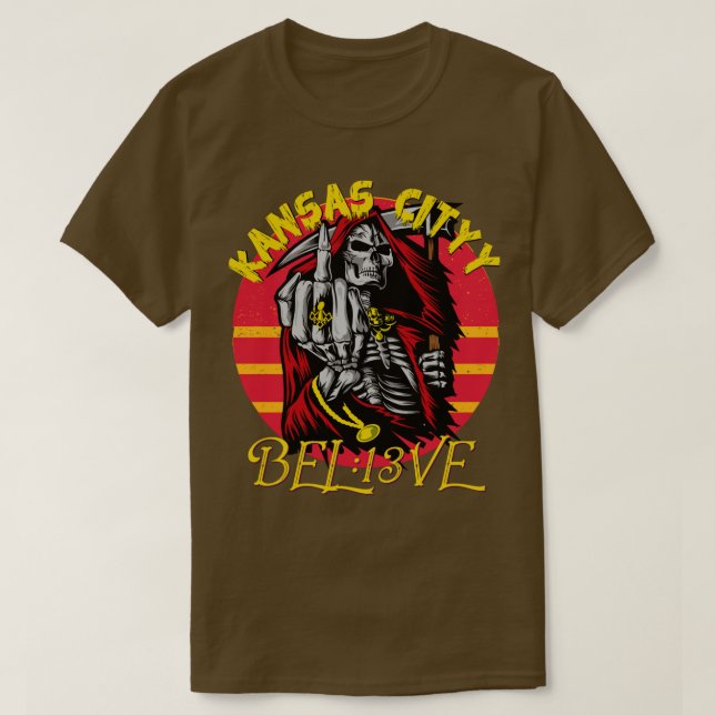 Kansas City Chiefs Arrowhead Be the Grim Reaper 13 T-Shirt (Design Front)