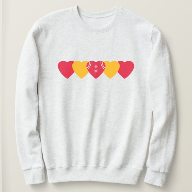 Kansas City Chiefs Heart Football Sweatshirt (Design Front)