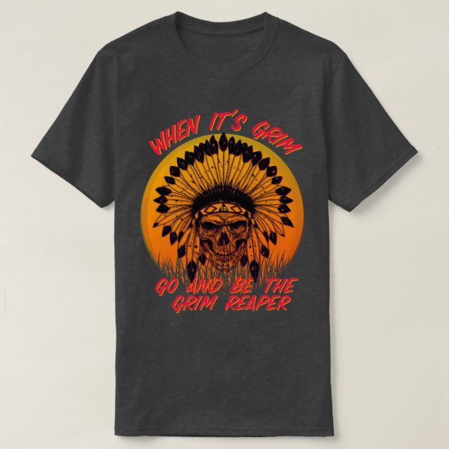 Kansas City Chiefs KC Skyline Be the Grim Reaper T T-Shirt (Design Front)