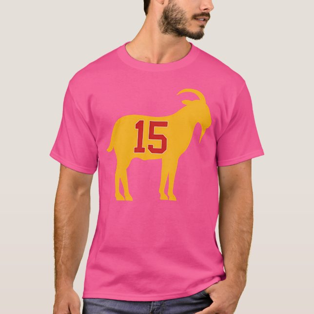 Kansas City Chiefs - Patrick Mahomes Goat 15 T-Shirt (Front)