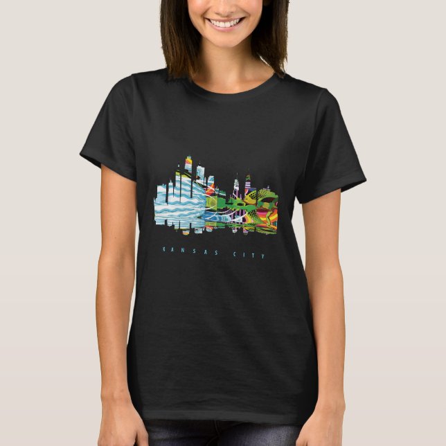 Kansas City, Colorful Silhouette T-Shirt (Front)