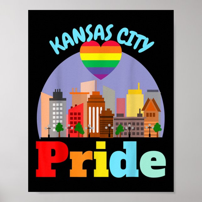 Kansas City Gay Pride Lgbtqia Missouri Kc Mo Lesbi Poster (Front)