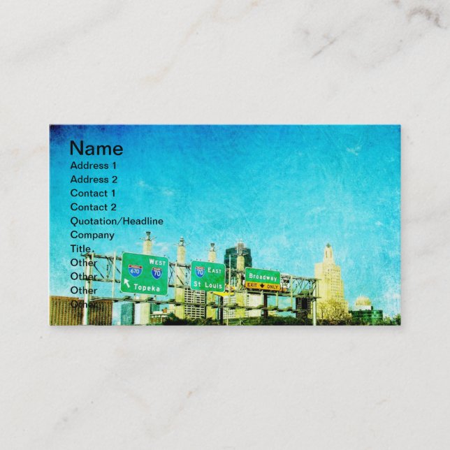 Kansas City Highway Business Card (Front)