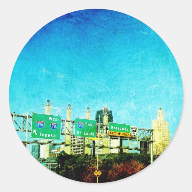 Kansas City Highway Classic Round Sticker (Front)