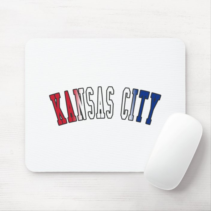 Kansas City in Missouri State Flag Colors Mousepad