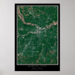 Kansas City Kansas - Missouri From Space Satellite Poster