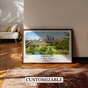 Kansas City Kansas Poster, Watercolor, Custom Poster