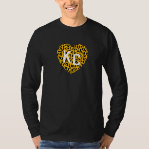 Kansas City Kc Heart Animal Style Retro Cheetah Lo T-Shirt