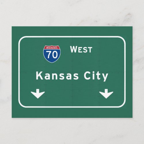 Kansas City KC Missouri Interstate Highway Freeway Postcard