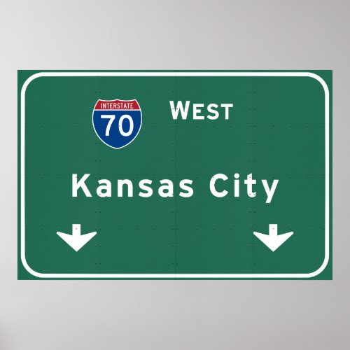 Kansas City KC Missouri Interstate Highway Freeway Poster