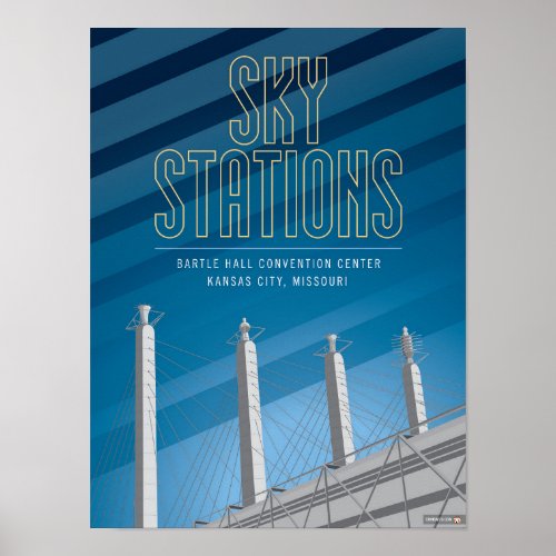 Kansas City Landmarks Sky Stations _ 12 x 16 Poster